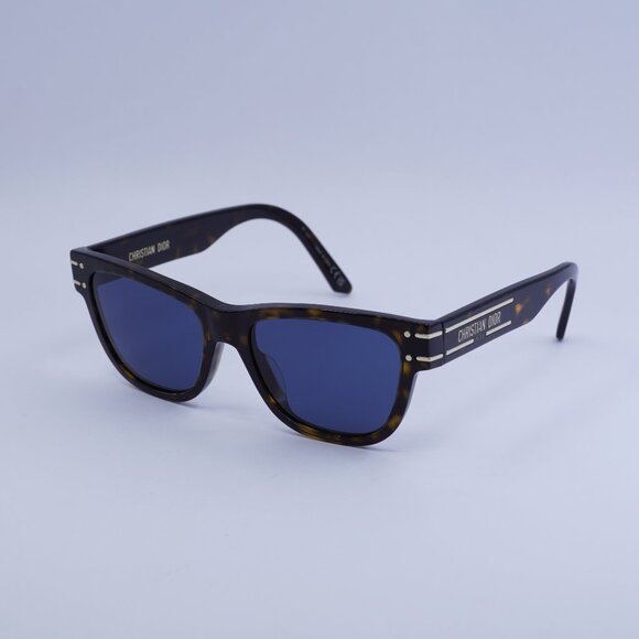 Dior DIORSIGNATURE S6U 20B0 Sunglasses Havana Square Frame, Blue Lenses